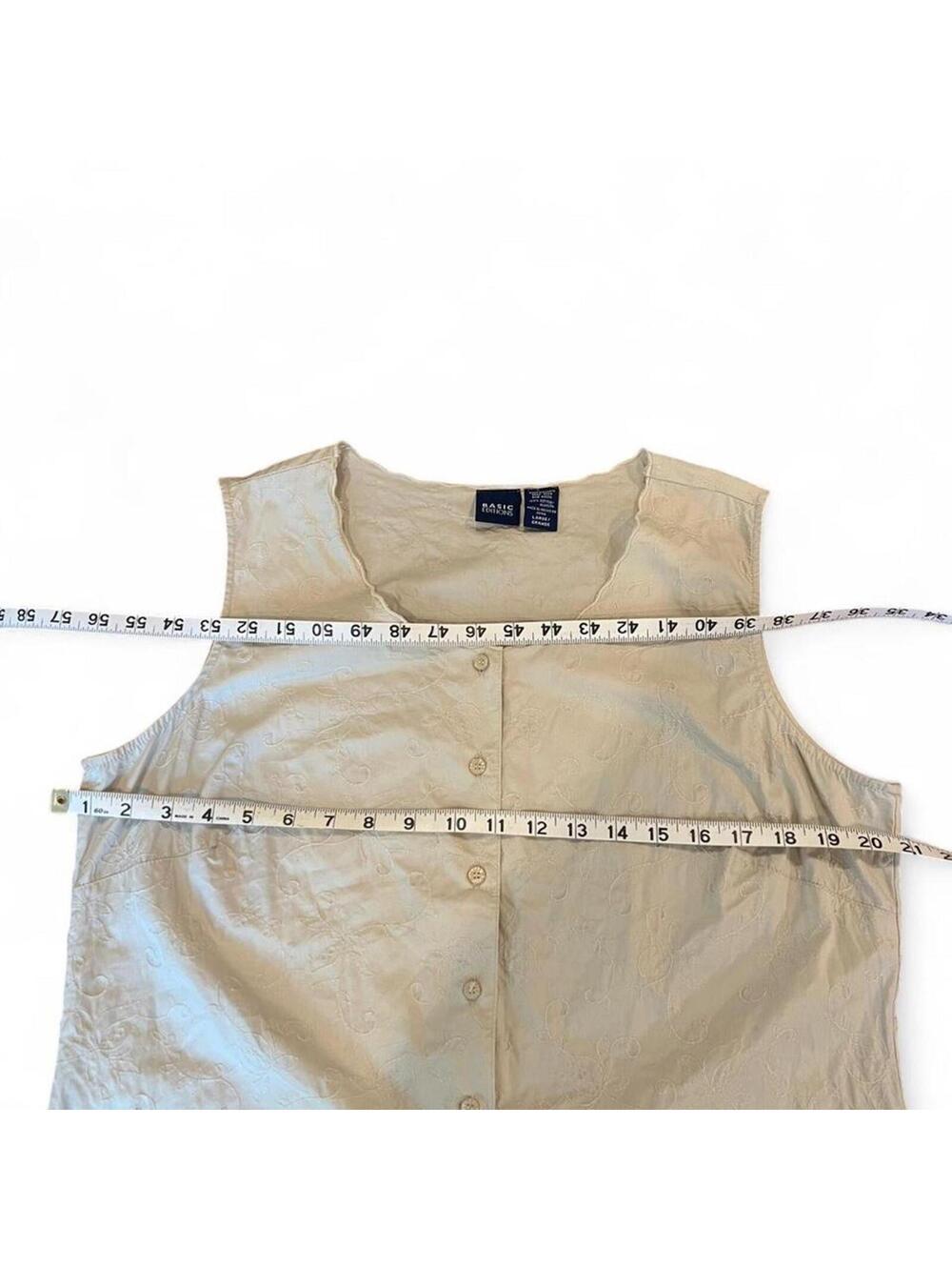 Vintage 90’s Embroidered Cotton Tank - Picture 7 of 7